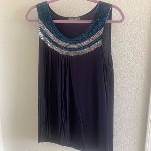 Blue & Silver Sequined Top